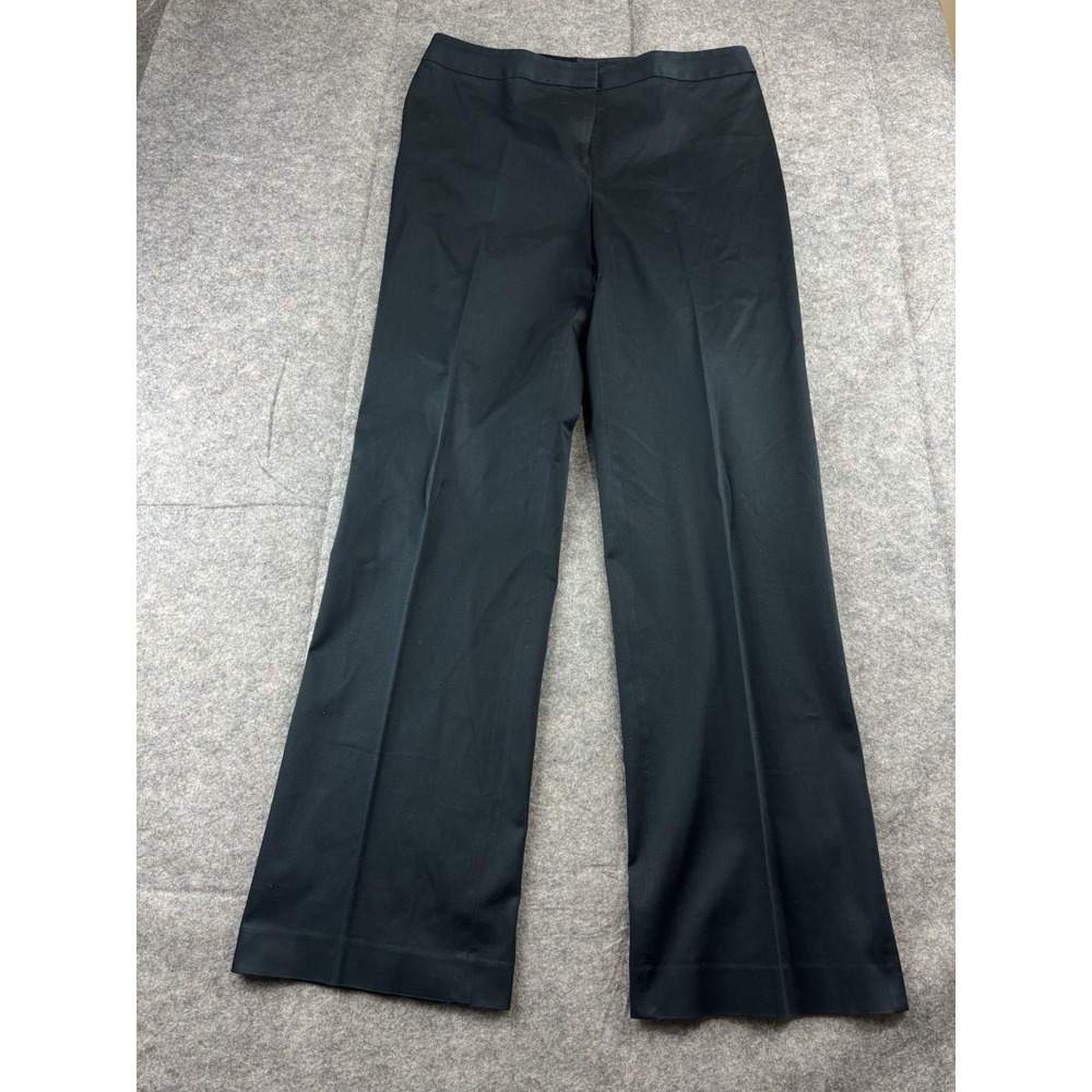 Lafayette 148 NY Black Wide Leg Dress Pants Trousers Womens 10 Preppy Chic
